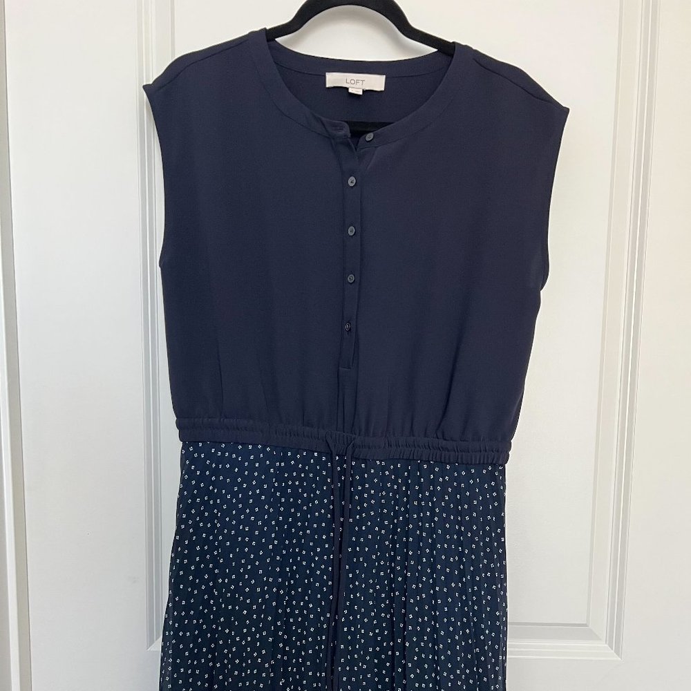 Loft Dress Navy Blue Size 8